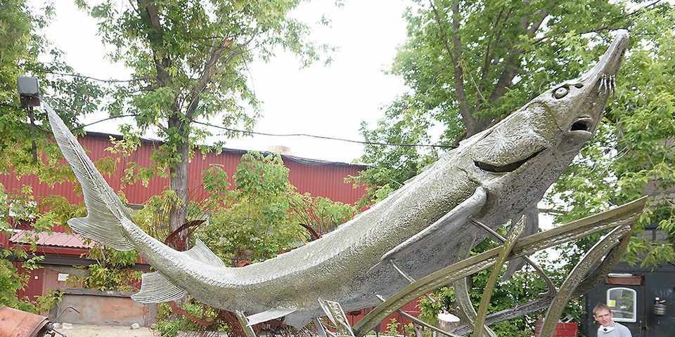 Скульптура из металла «Стерлядь»